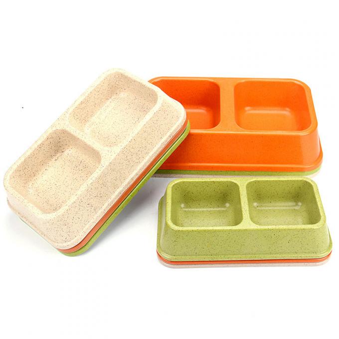 ダブルとカラーフル バンブースブライマーション 大型または大型 犬ペットフード&ウォーターボウル 0