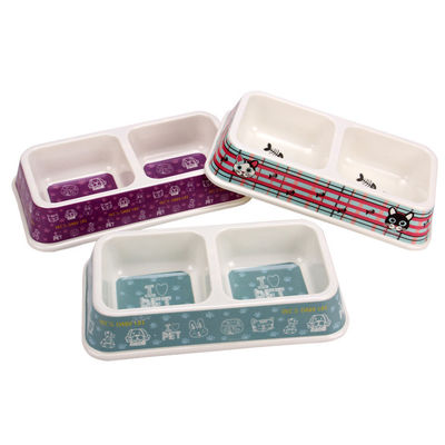 卸売価格 工場 オーダーメイド ダブルスクエア メラミンの犬&猫ペットボウル