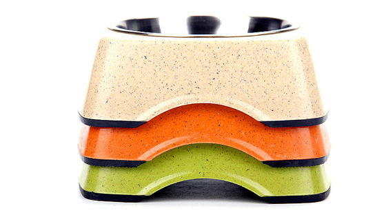 高品質の竹とステンレス 純天然 ペット&猫&ドッグ 飼料 ボウル