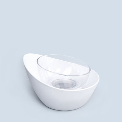 高揚した猫碗 - 高揚したポルセラン皿 - 濡れと乾燥した猫の食べ物に最適